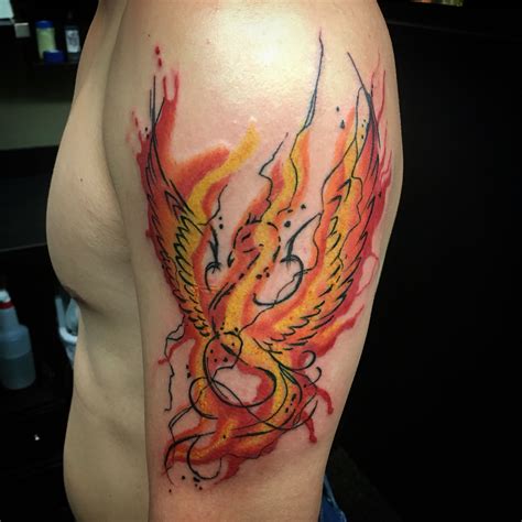A Watercolor Phoenix Tattoo Tattoo Phoenix Watercolor