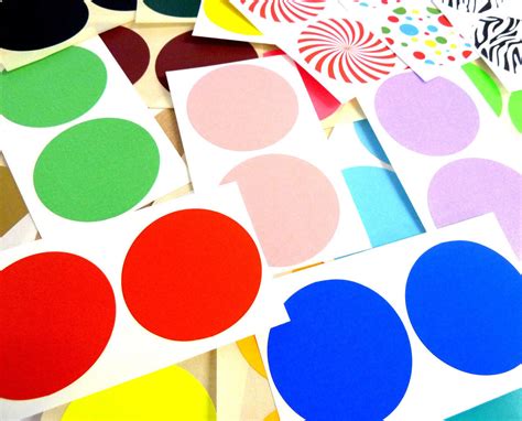 50mm 2 Inch Round Stickers Coloured Circles Circular Sticky Labels 42
