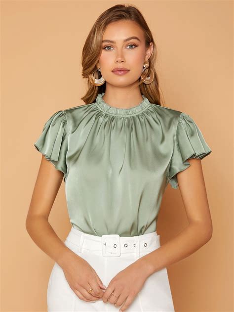 dressy tops cardigans for women blouses for women green short sleeve tops 40th clothes