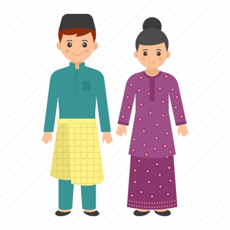 Traditional Dress Malaysian People Male Female Woman Baju Kurung