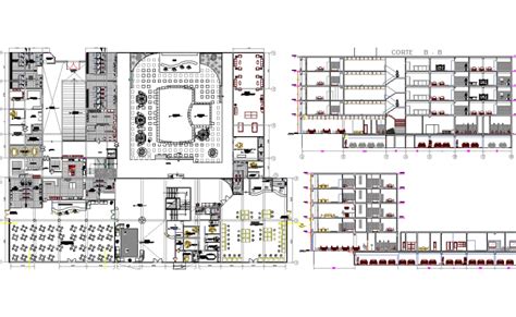 Architecture Layout Of Five Star Hotel Elevation Dwg File