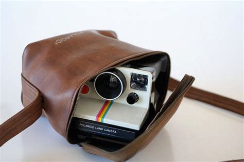 Early Polaroid Brown Soft Leather Case Film Strap Instant Film Etsy
