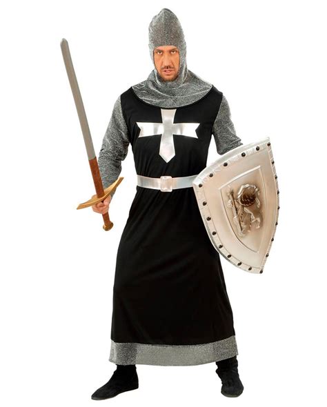 Dark Crusaders Costume Women Medieval Crusader Costume Black Knight
