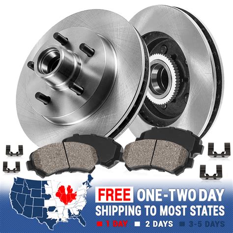 Front Brake Disc Rotors And Ceramic Pads For 1997 1998 1999 Ford F150