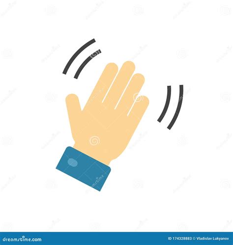 Hello And Hi Hand Icon Or Bye Waving Gesture Palm Symbol For Emoji Or