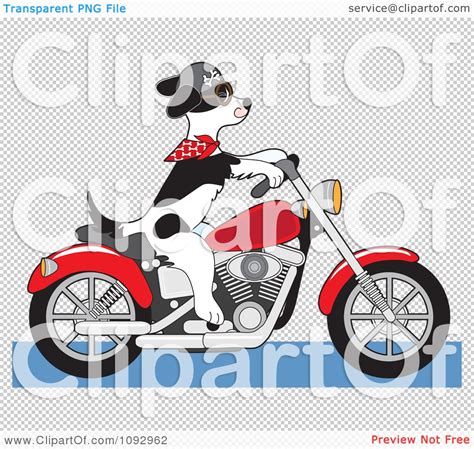 Clipart Biker Dog Ridinga Motorcycle Royalty Free Vector Illustration