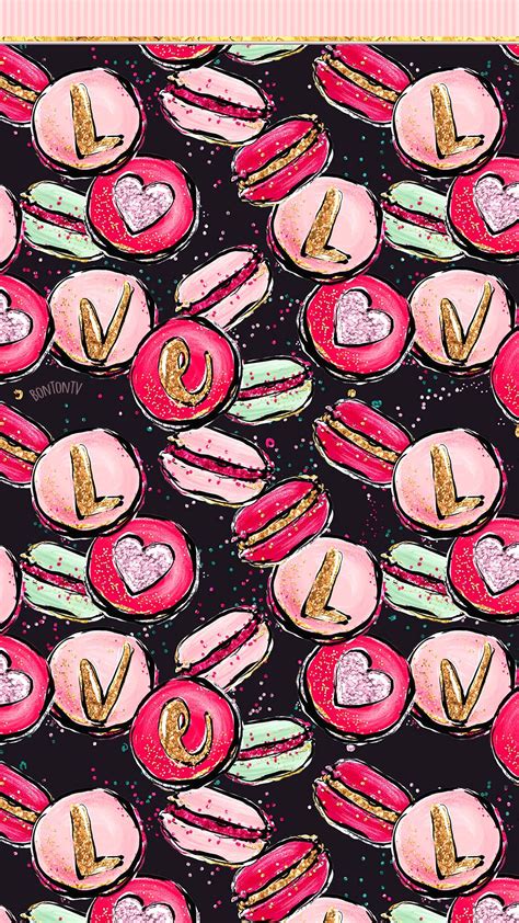 Phone Wallpapers Hd Cute Girly Pink Glitter Macarons By Bonton Tv