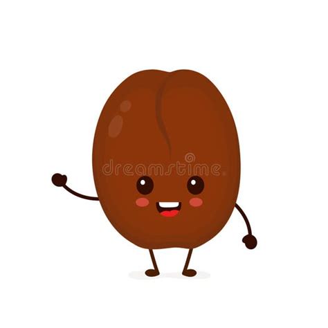 Cute Coffee Bean Cartoon Character Stock Illustrations 1058 Cute
