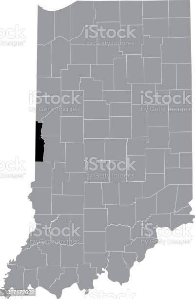 Location Map Of The Vermillion County Of Indiana Usa Stock Illustration