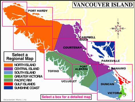 Mental health & substance use. Map of Vancouver Island Regions - British Columbia Travel ...