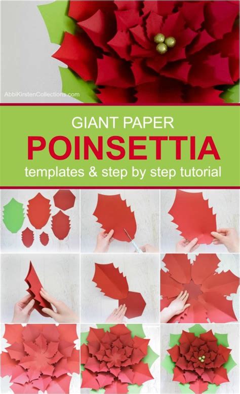 Diy Giant Paper Poinsettia Tutorial Christmas Paper Poinsettias