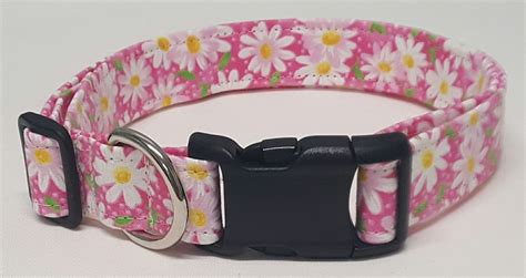 Dog Collar Pink Daisy Daisy Daisies Floral Floral Dog Collar