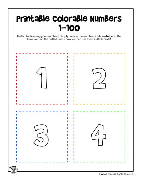 Printable Numbers 1 4 Woo Jr Kids Activities Childrens Publishing