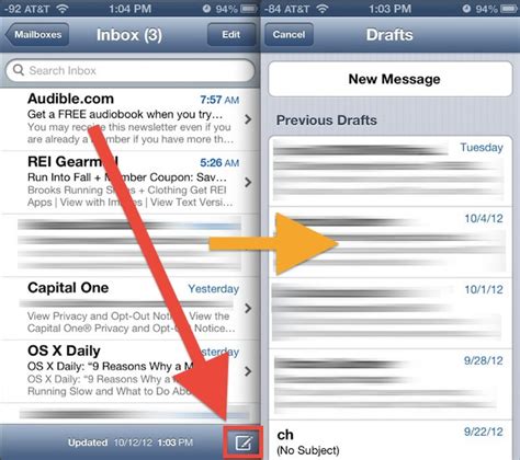 Access Drafts From Mail In Ios Quickly With A Tap And Hold