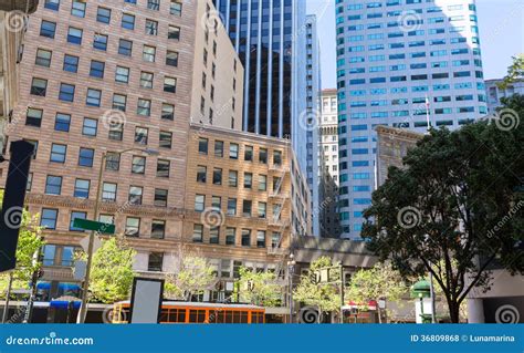 San Francisco Downtown Buildings At California Stock Photo Image Of