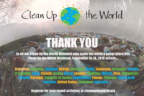 Clean Up The World Local Environmental Action Making A World Of Difference