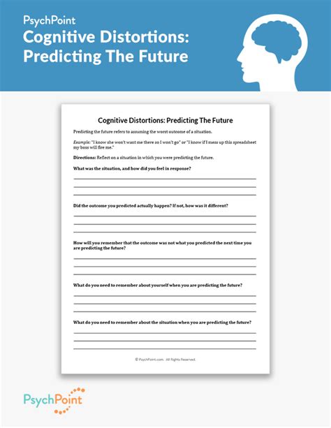 You can find an assortment of printable reading wo. Cognitive Distortions: Predicting The Future Worksheet ...