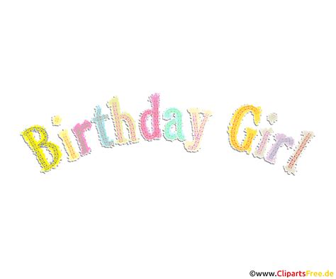 Birthday Girl Glitter Clip Art