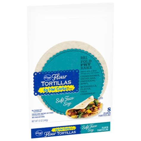 Kroger® Soft Taco Size Low Carb Flour Tortillas 8 Ct 12 Oz Fred Meyer