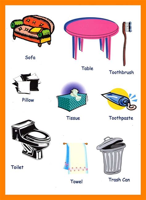 Household Items Vocabulary For Kids