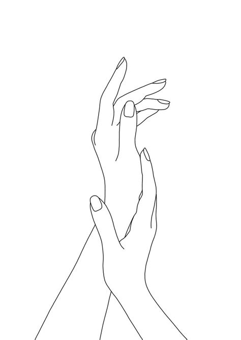 Hands Line Drawing Illustration Dia Mini Art Print By The Colour