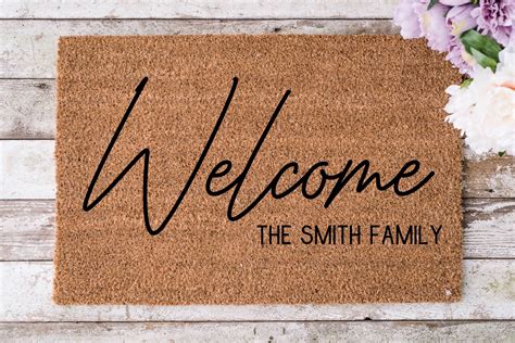 Custom Welcome Door Matpersonalized Welcome Matfront Porch Etsy