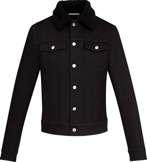 Dior Black Denim Shearling Collar Jacket Incorporated Style