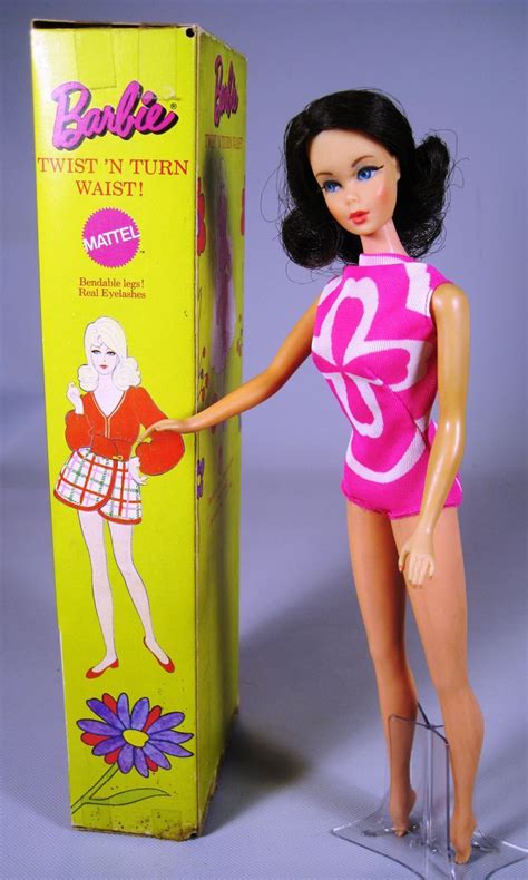 Vintage 1969 Barbie Twist N Turn 1160 Mattel Tnt Rare Dark Brown Hair