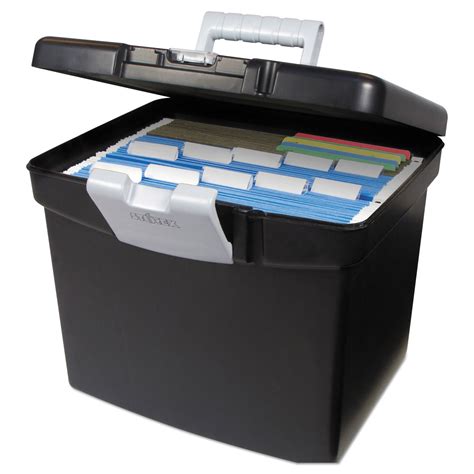 Portable File Box With Large Organizer Lid By Storex Stx61504u01c