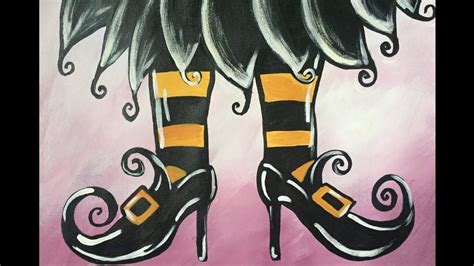 Witch Shoes Acrylic Painting Tutorial For Beginners Halloween Fall