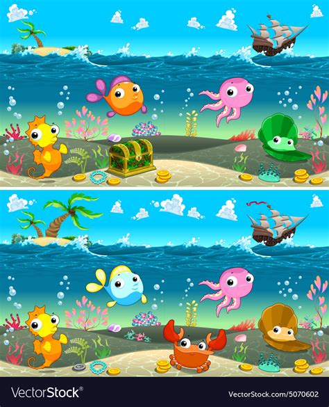 Spot The Differences Royalty Free Vector Image