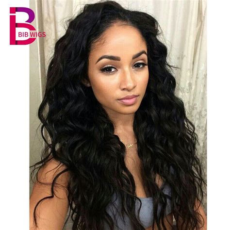Body Wave Lace Front Human Hair Wigs For Women Natural Black Pre