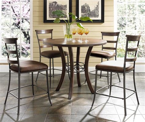 Hillsdale Cameron 5pc Round Counter Height Dining Room Set W Non