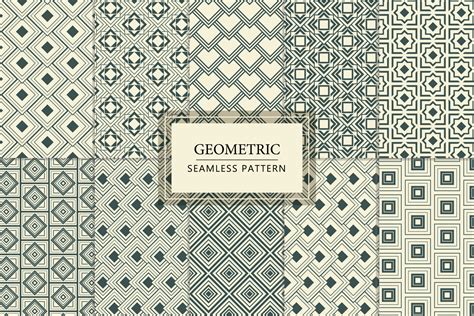 Collection Of Geometric Ornamental Seamless Repeat Pattern Square Tile
