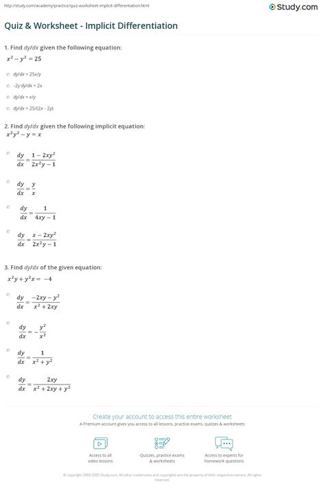 Chapter 3 worksheet packet ap calculus ab name. Implicit Differentiation Worksheet Pdf - Thekidsworksheet