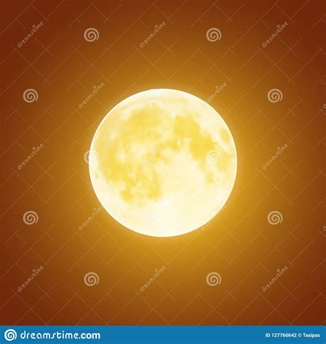 Bloody Moon Over Brown Night Sky Background Stock Vector Illustration