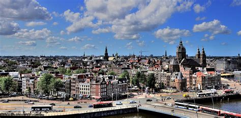 Panoramic View On Amsterdam Skyline Netherlands