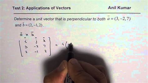 Perpendicular Unit Vector Application Of Cross Product Youtube