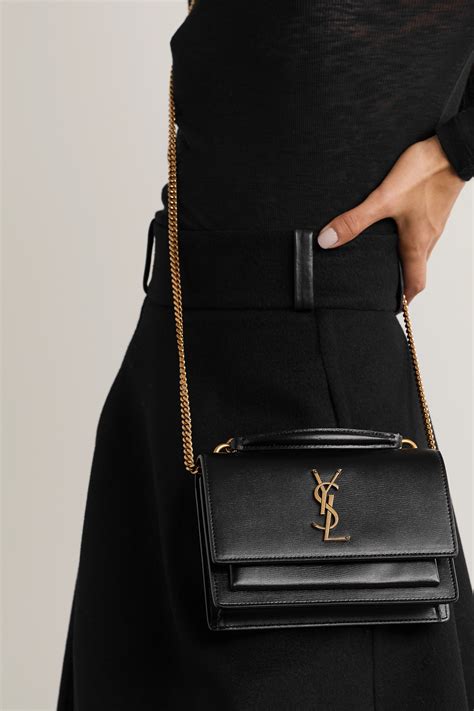 Black Sunset Leather Shoulder Bag Saint Laurent Net A Porter