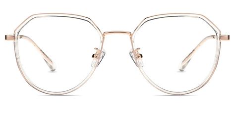 Womens Full Frame Mixed Material Eyeglasses Specs