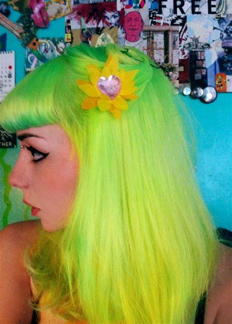 67 Best Neon Green Hair Images On Pinterest Colourful