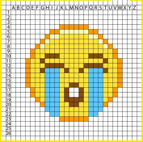 Sad Smiley Pixel Art Template Easy To Draw