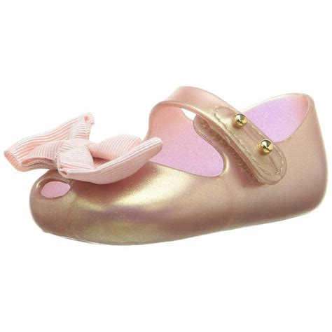 Mini Melissa Mini Melissa My First Bow Flat Shoes In Metallic Pink Us