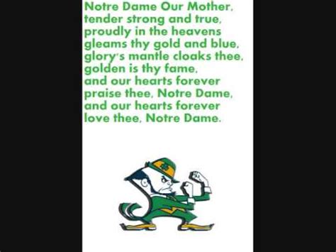 I would not have been able to. Notre Dame Alma Mater - YouTube