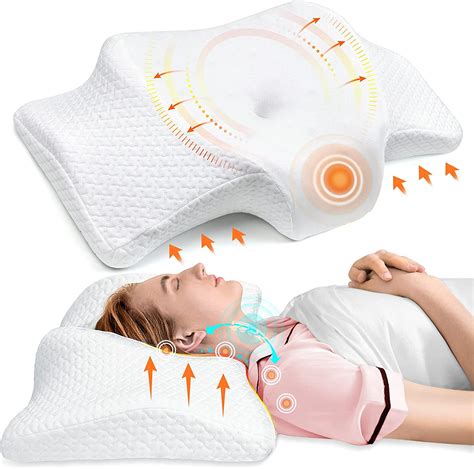 pulatree almohada ergonómica de espuma viscoelástica cervical almohadas de cuello sin olor para