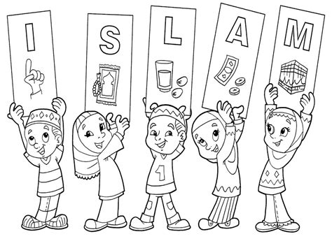 Gambar mewarnai islami untuk anak tk kumpulan gambar mewarnai. Mewarnai Gambar Anak Muslim | Mewarnai Gambar