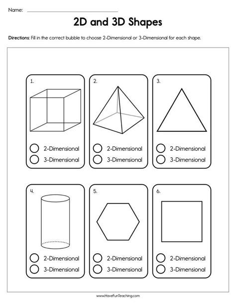 2d And 3d Shapes Worksheet Have Fun Teaching Shapes Worksheet
