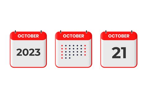 October 21 Calendar Design Icon 2023 Calendar Schedule Appointment