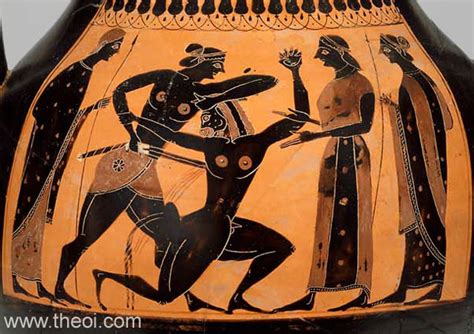 Theseus And Minotaur Ancient Greek Vase Painting