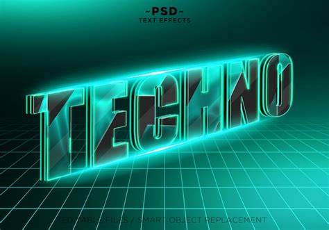 Premium Psd 3d Techno Effects Editable Text